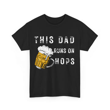 This Dad Runs on Hops – Funny Beer Dad Black T-Shirt