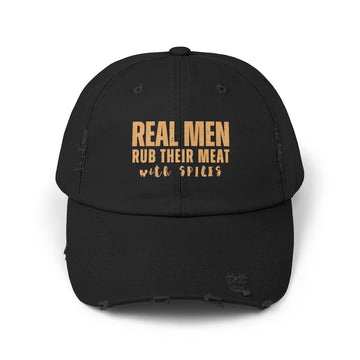 🔥 Real Men Rub Their Meat – Distressed Cap