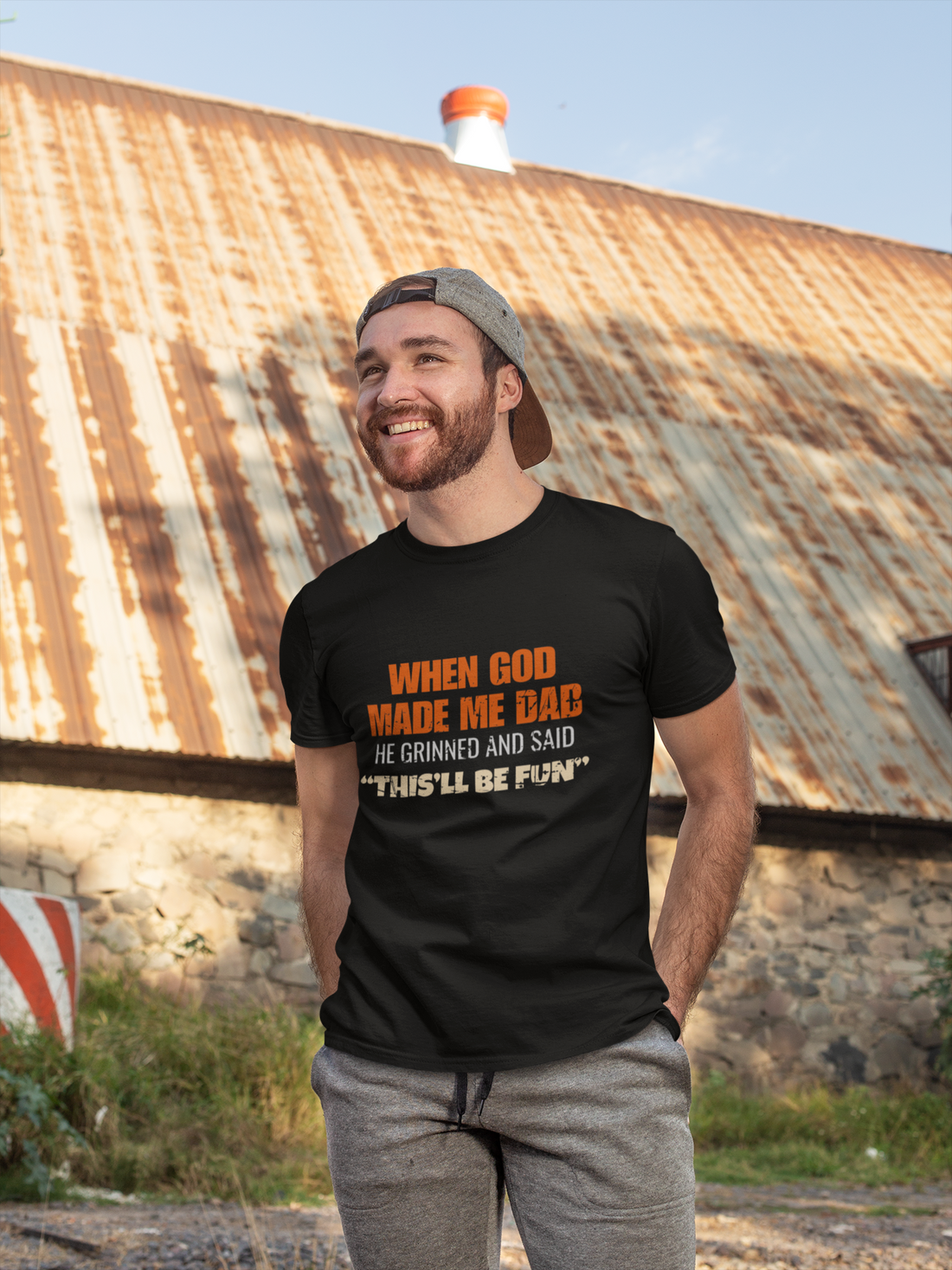 😂 When God Made Me Dad – He Grinned and Said “This’ll Be Fun” | Funny Dad Tee