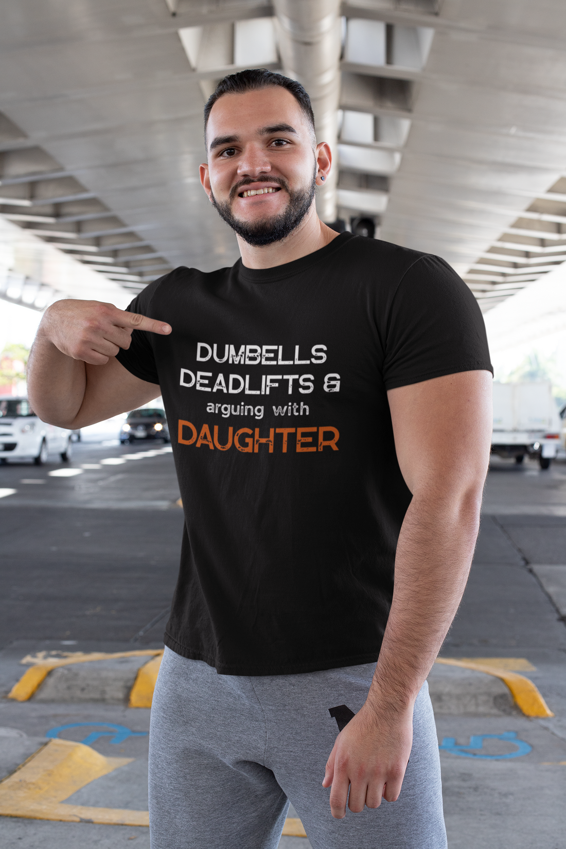 “Dumbbells. Deadlifts. Daughters.”