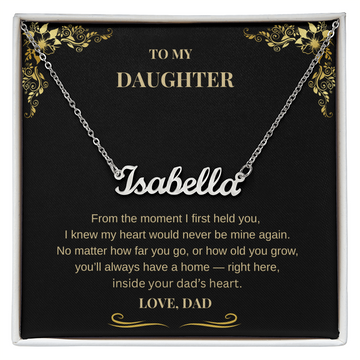 Custom Name Necklace with Heartfelt Dad's Message