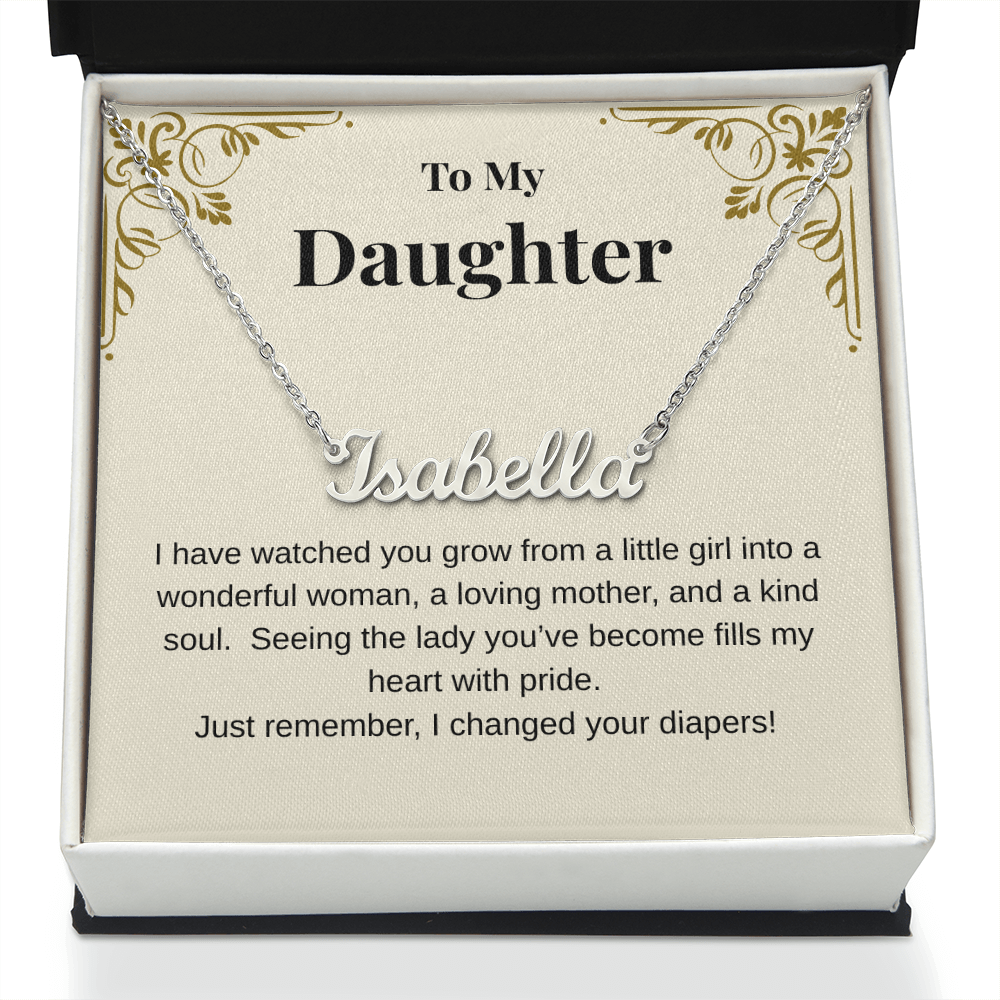 "Forever My Little Girl” Name Necklace