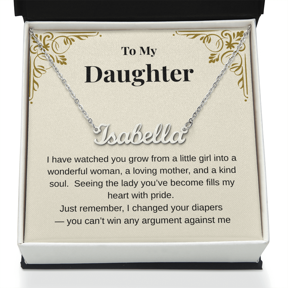 "Forever My Little Girl” Name Necklace