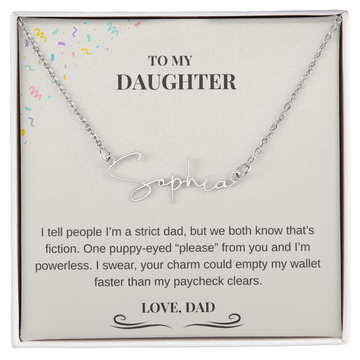 “To My Daughter – Love, Dad | A Sweet & Funny Father-Daughter Jewelry Gift”