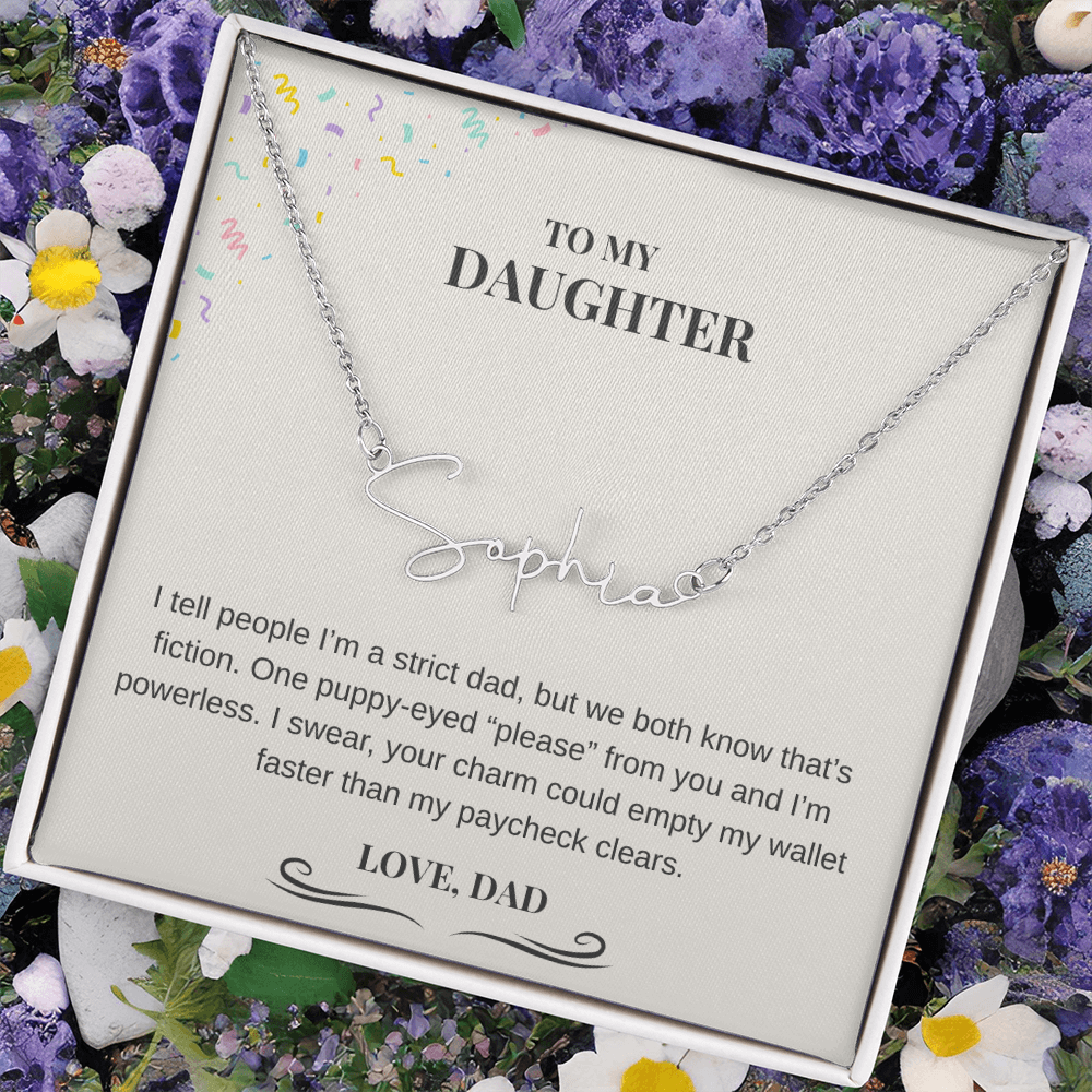 “To My Daughter – Love, Dad | A Sweet & Funny Father-Daughter Jewelry Gift”