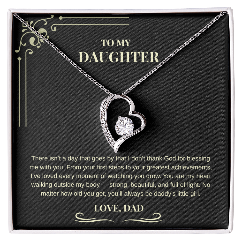 ✨ “Forever My Little Girl” Double Heart Necklace from Dad